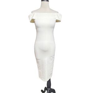 Zara Trafaluc Off TheShoulder Bodycon Tea Length Pencil Dress Small